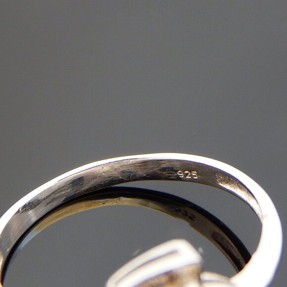 Genuine Sapphire and Diamond Ring in 925 Sterling Silver - Picture 4 of 5